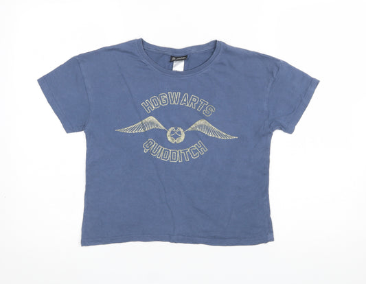 Harry Potter Womens Blue Size 12 Cropped Quidditch T-Shirt