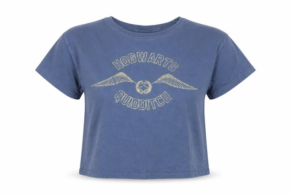 Harry Potter Womens Blue Size 12 Cropped Quidditch T-Shirt