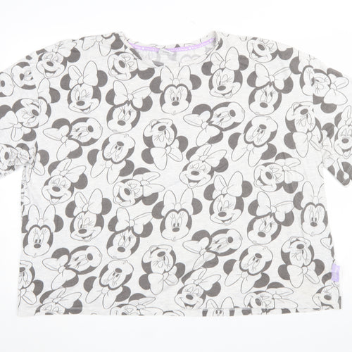 Disney Women Plus Grey Minnie Mouse T-Shirt Pyjama Top UK 20-22
