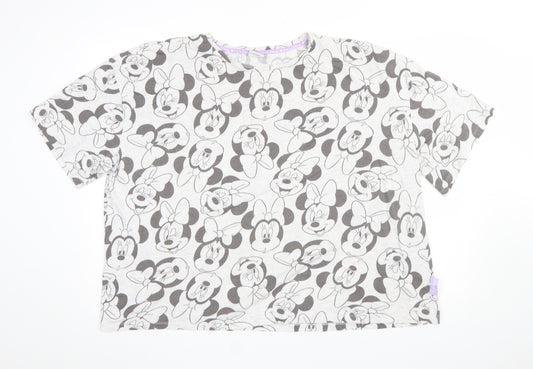 Disney Women Plus Grey Minnie Mouse T-Shirt Pyjama Top UK 20-22