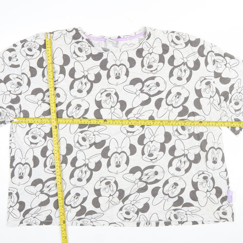 Disney Women Plus Grey Minnie Mouse T-Shirt Pyjama Top UK 20-22