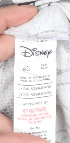Disney Women Plus Grey Minnie Mouse T-Shirt Pyjama Top UK 20-22