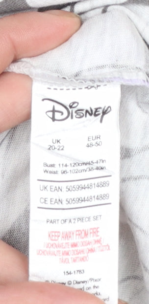 Disney Women Plus Grey Minnie Mouse T-Shirt Pyjama Top UK 20-22