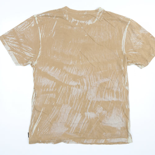 Insight Men's Beige Cotton Graphic Print Crew Neck T-Shirt M