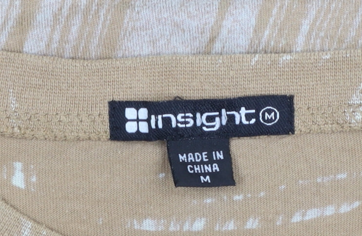Insight Men's Beige Cotton Graphic Print Crew Neck T-Shirt M