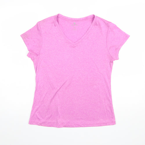 Velocity Women's Pink V-Neck Short Sleeve Active T-Shirt Size S