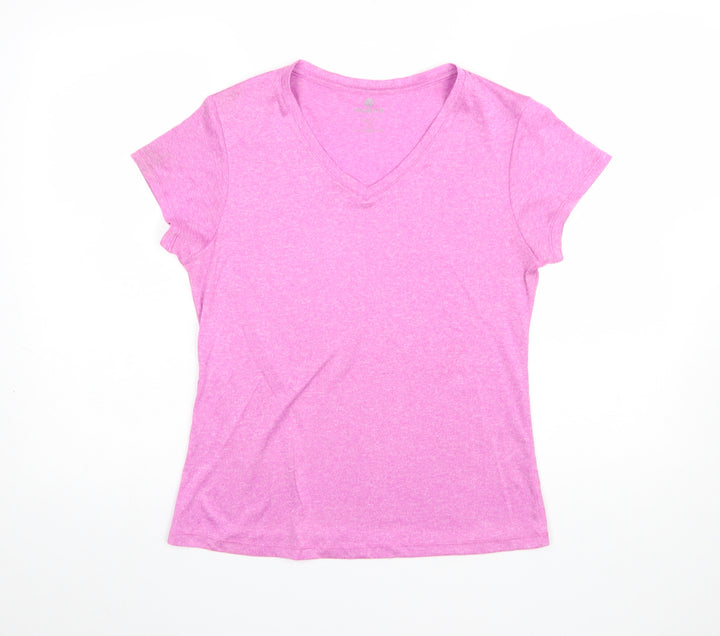 Velocity Women's Pink V-Neck Short Sleeve Active T-Shirt Size S