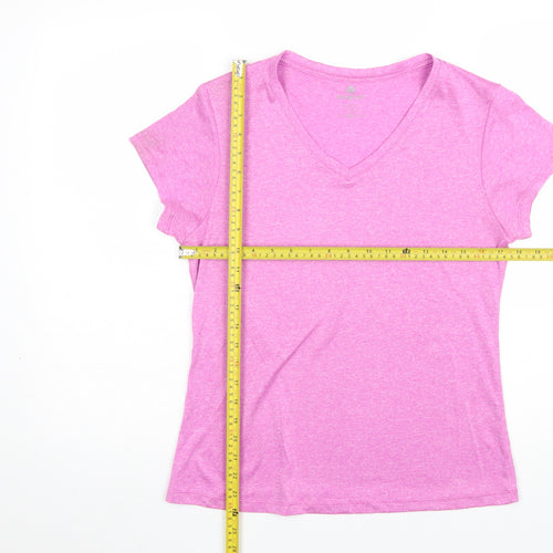 Velocity Women's Pink V-Neck Short Sleeve Active T-Shirt Size S