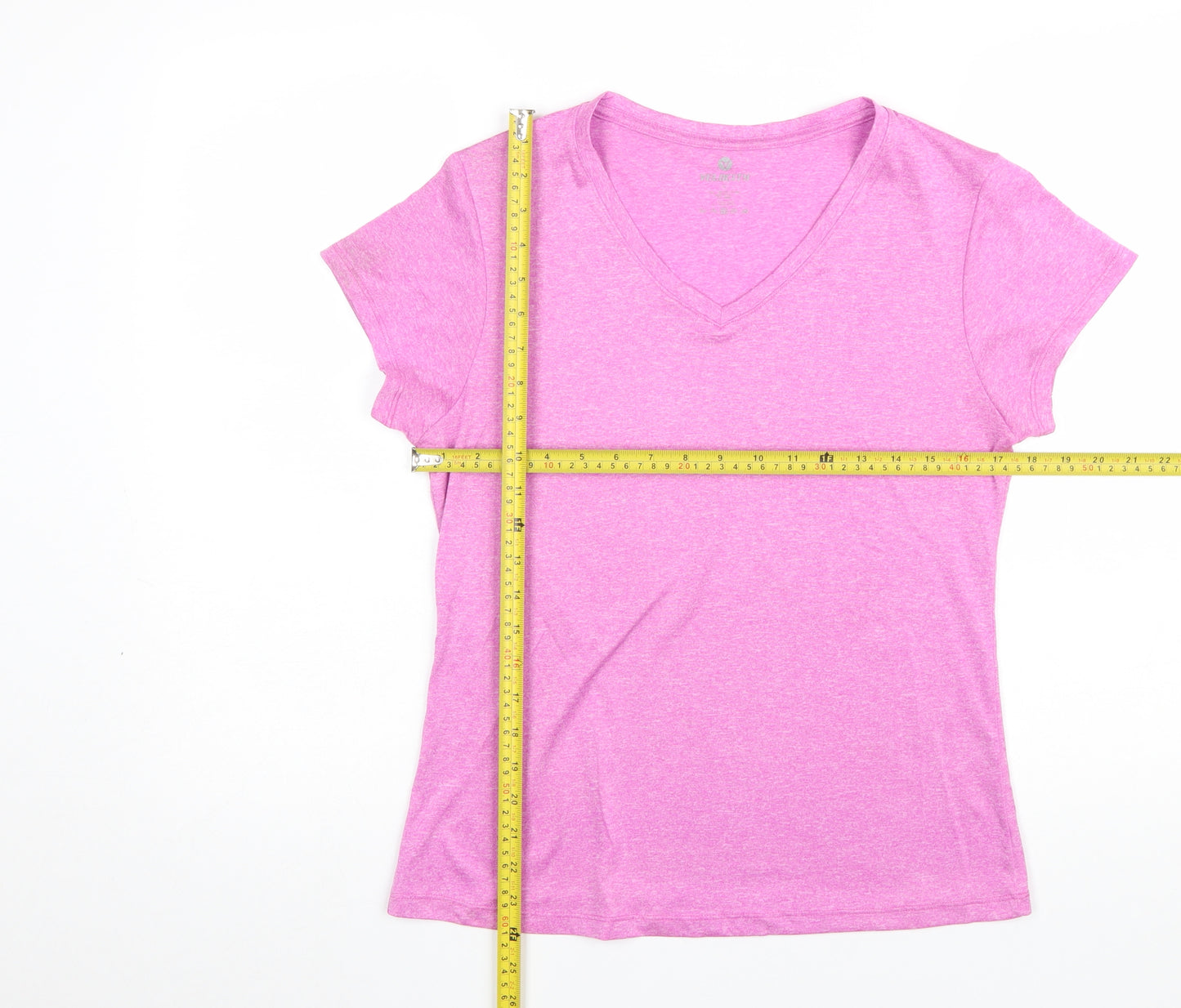 Velocity Women's Pink V-Neck Short Sleeve Active T-Shirt Size S