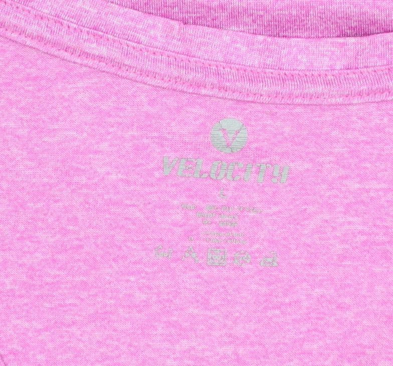 Velocity Women's Pink V-Neck Short Sleeve Active T-Shirt Size S
