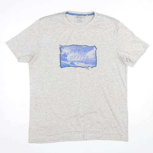 Mountain Warehouse Men's Grey 'Out of Office' Graphic Cotton T-Shirt Size M