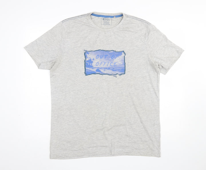 Mountain Warehouse Men's Grey 'Out of Office' Graphic Cotton T-Shirt Size M