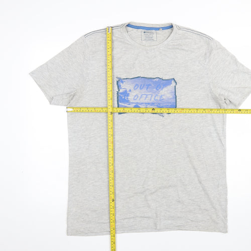 Mountain Warehouse Men's Grey 'Out of Office' Graphic Cotton T-Shirt Size M