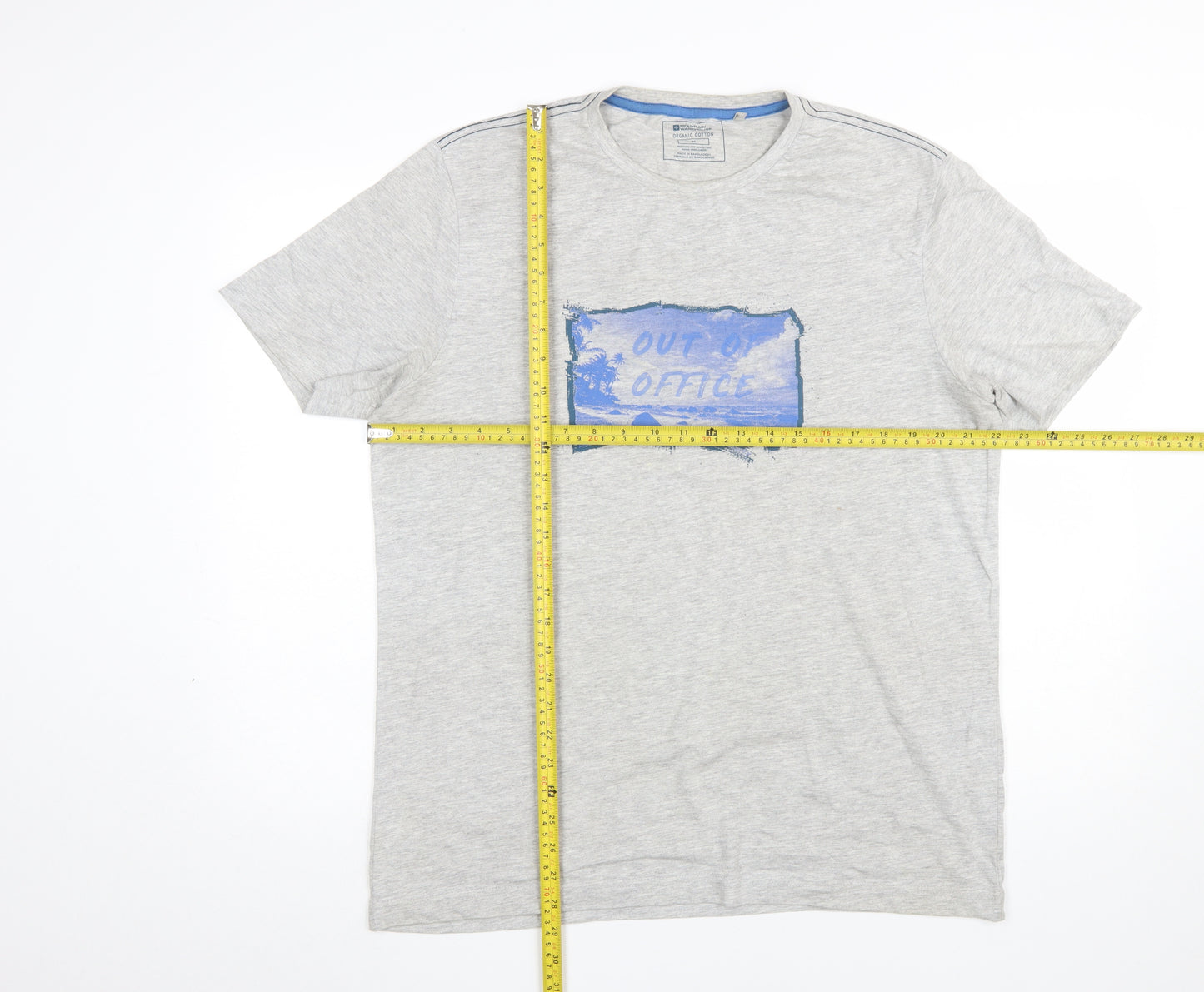 Mountain Warehouse Men's Grey 'Out of Office' Graphic Cotton T-Shirt Size M