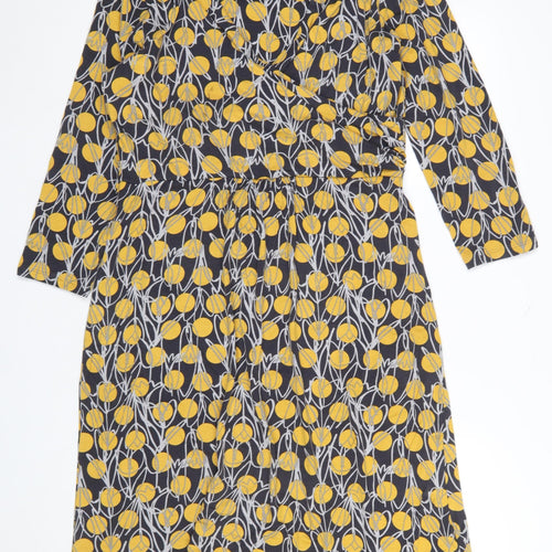 White Stuff Women's Multicoloured Floral Viscose Wrap Dress Size 12