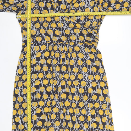 White Stuff Women's Multicoloured Floral Viscose Wrap Dress Size 12