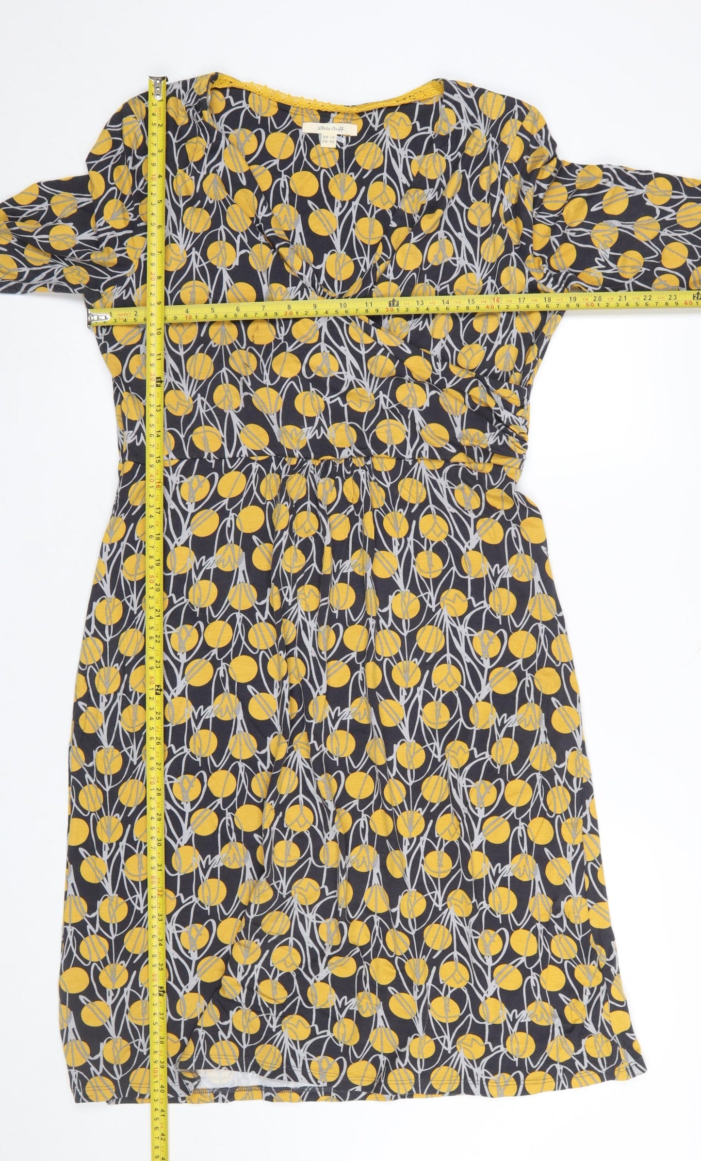 White Stuff Women's Multicoloured Floral Viscose Wrap Dress Size 12