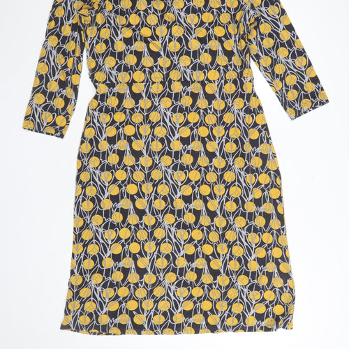 White Stuff Women's Multicoloured Floral Viscose Wrap Dress Size 12