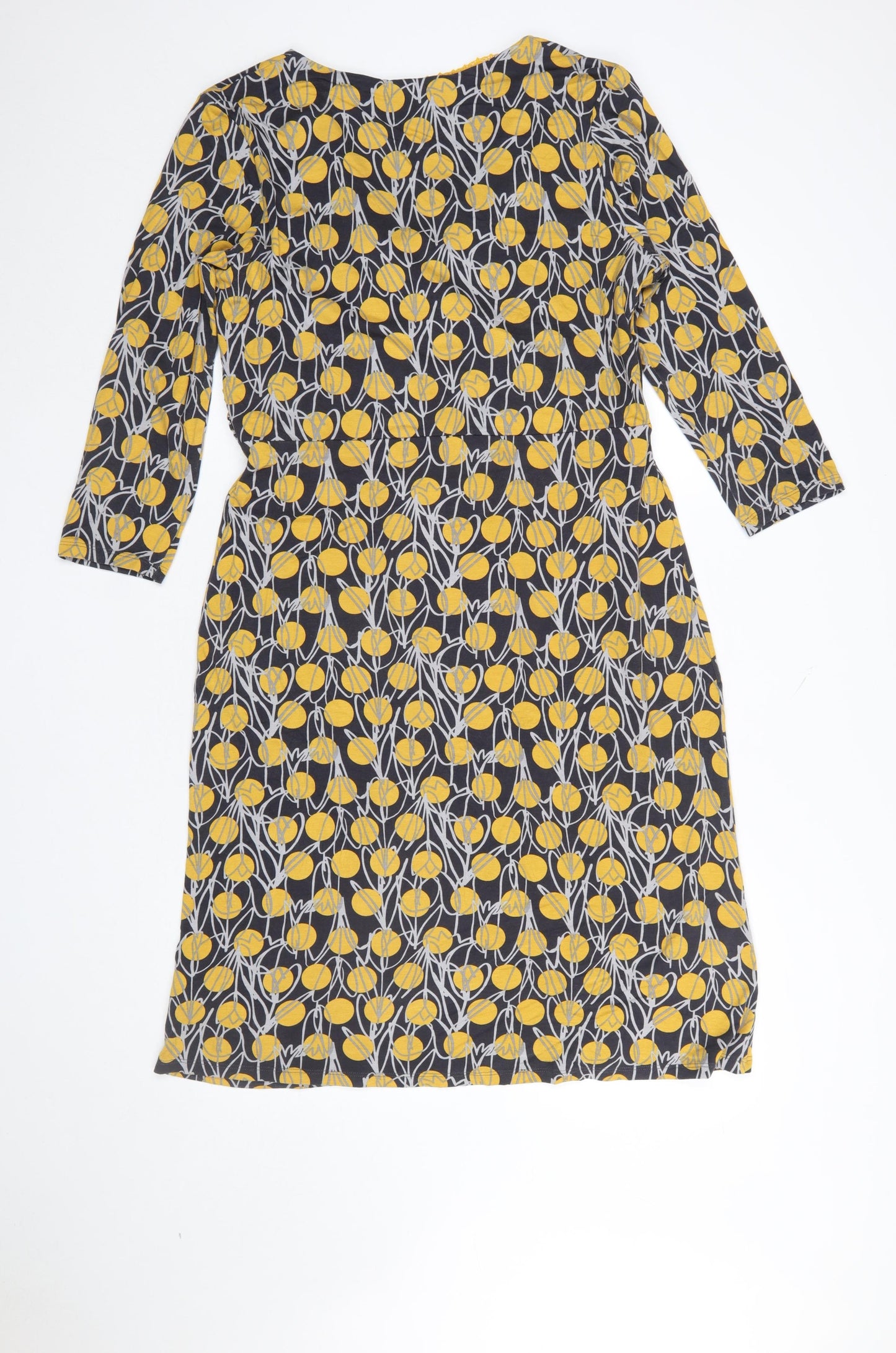 White Stuff Women's Multicoloured Floral Viscose Wrap Dress Size 12
