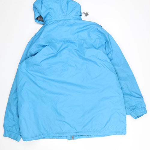 Sportek Women's Blue 2XL Hooded Parka Jacket Water Resistant Winter Coat