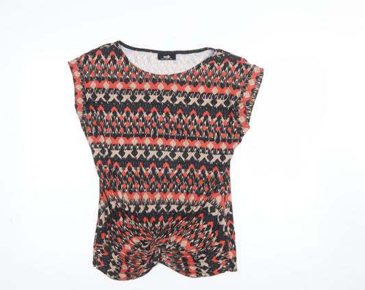 Wallis Women’s Multicoloured Geometric Twist Knot T-Shirt UK 12