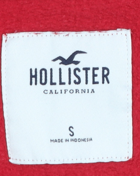 Hollister Women Red Crew Neck Cropped Sweatshirt Small