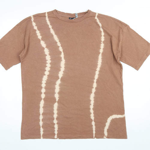 ASOS DESIGN Women’s Brown Tie-Dye Cotton T-Shirt Size 8