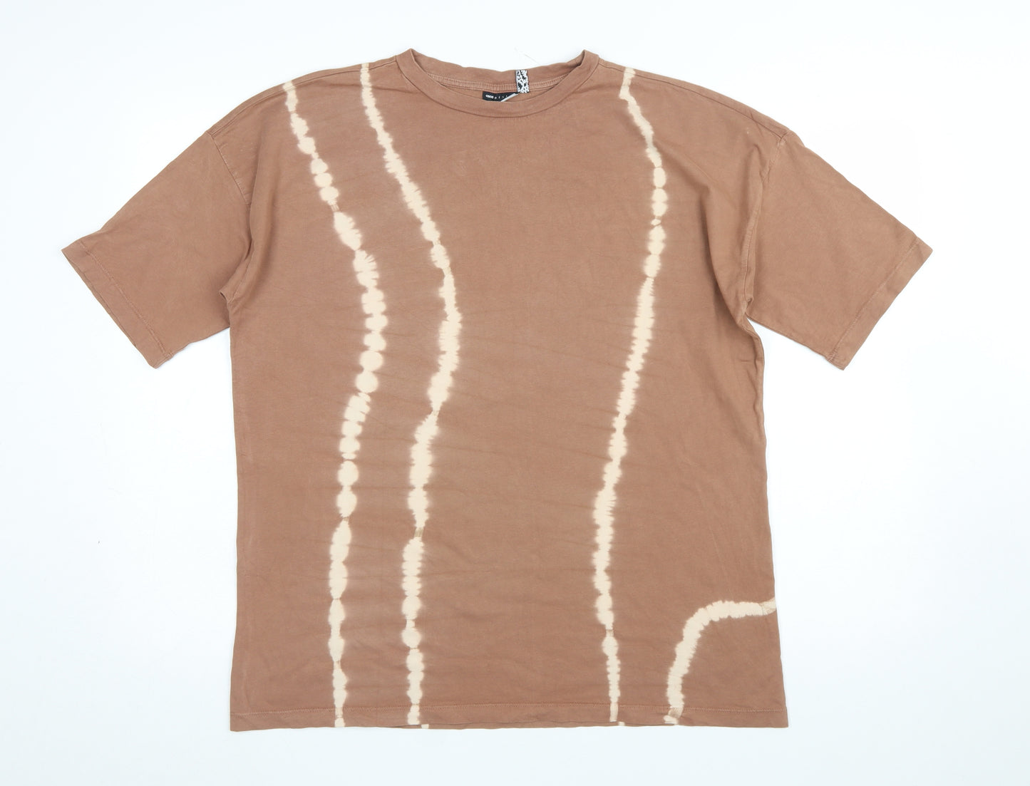 ASOS DESIGN Women’s Brown Tie-Dye Cotton T-Shirt Size 8