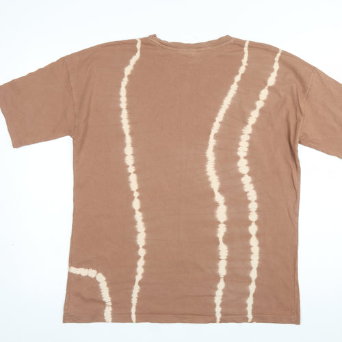ASOS DESIGN Women’s Brown Tie-Dye Cotton T-Shirt Size 8