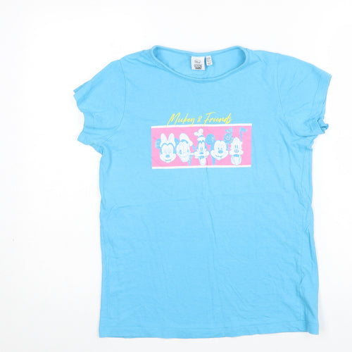 Primark Girls Blue Disney Mickey & Friends Cotton T-Shirt 11-12 Years