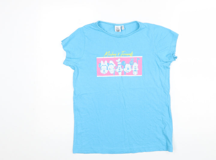 Primark Girls Blue Disney Mickey & Friends Cotton T-Shirt 11-12 Years