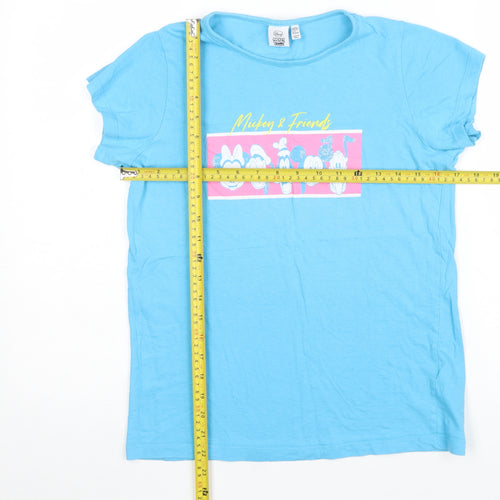Primark Girls Blue Disney Mickey & Friends Cotton T-Shirt 11-12 Years