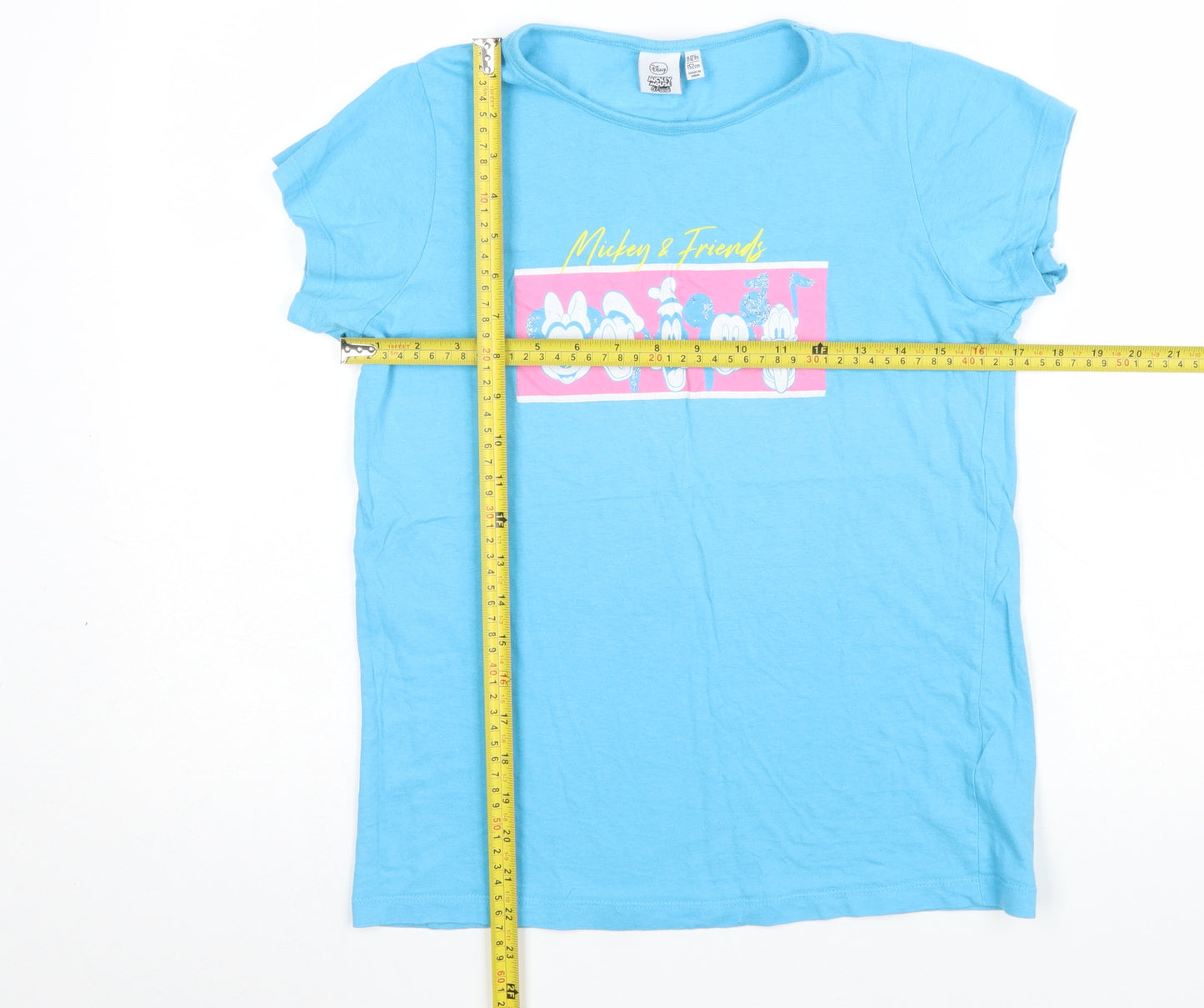 Primark Girls Blue Disney Mickey & Friends Cotton T-Shirt 11-12 Years
