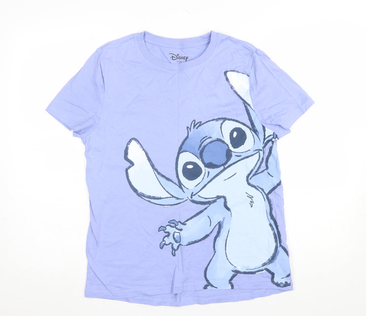 Disney Women Blue Stitch T-Shirt Nightshirt Size 10-12