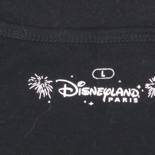Disneyland Paris Girls Black Eeyore T-Shirt L 100% Cotton Graphic Tee