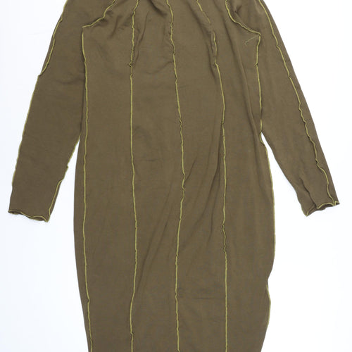 Good American Women’s Brown Midi Bodycon Jersey Dress Size 8