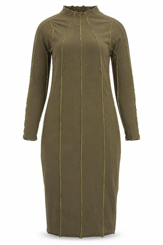 Good American Women’s Brown Midi Bodycon Jersey Dress Size 8