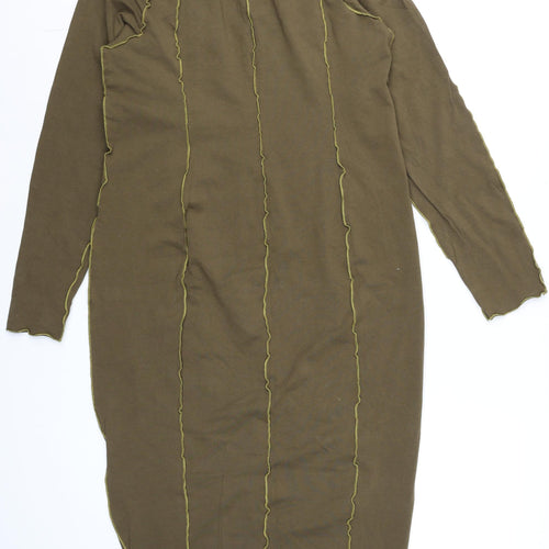 Good American Women’s Brown Midi Bodycon Jersey Dress Size 8