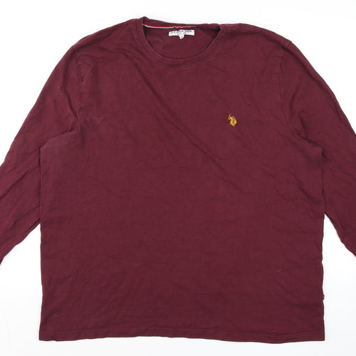 U.S. Polo Assn. Men's Windsor Wine Long Sleeve Cotton T-Shirt XXL