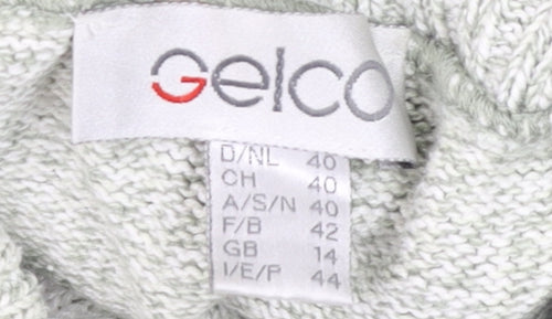 Gelco Women's Grey Argyle Collared Knit Jumper Size 14