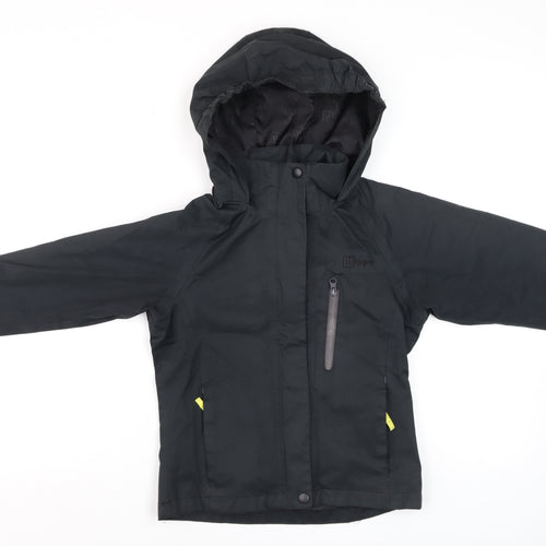 Hi Gear Boys Black Hooded Waterproof Parka Jacket 5-6 Years Lined