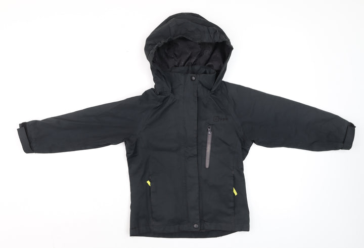 Hi Gear Boys Black Hooded Waterproof Parka Jacket 5-6 Years Lined