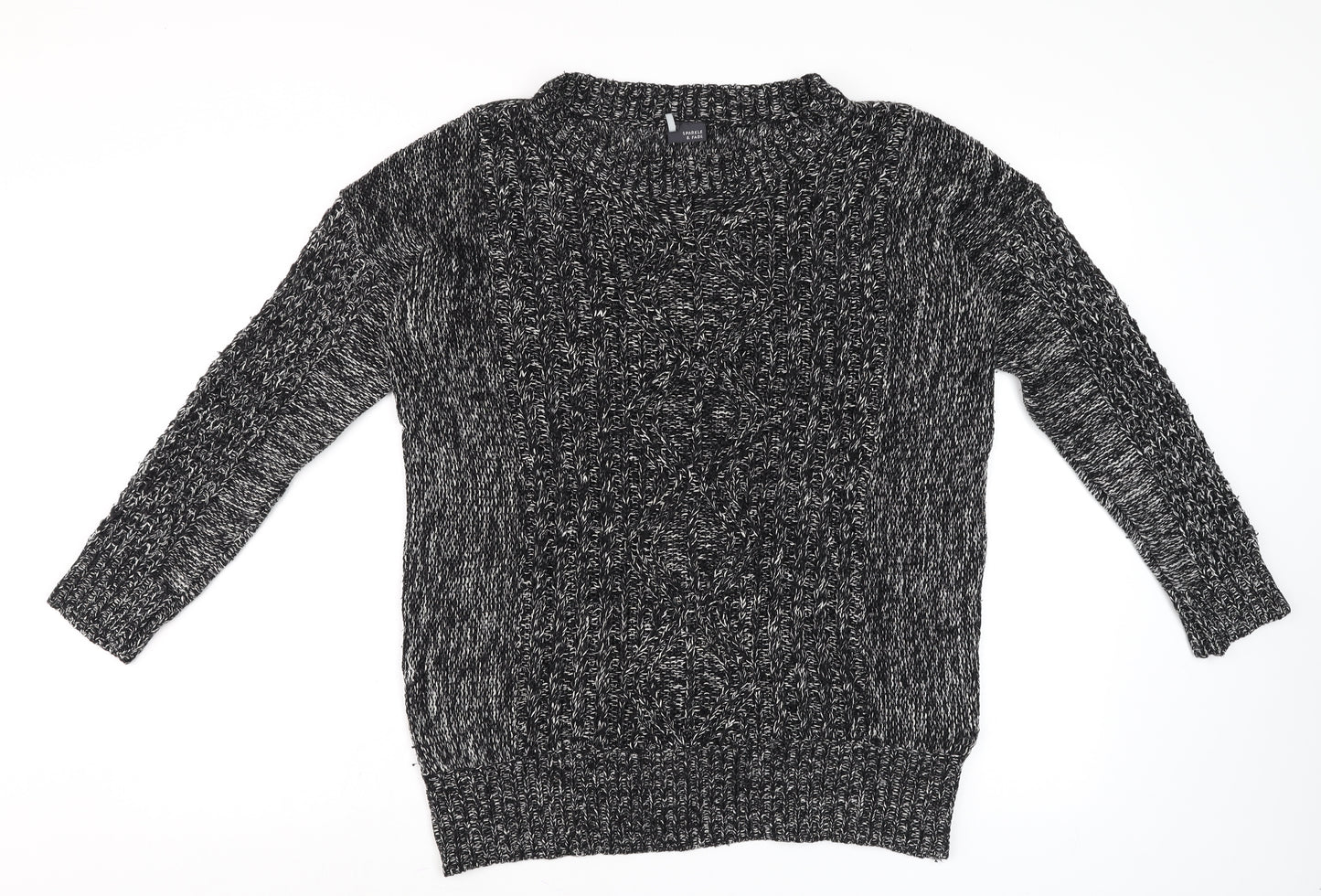Sparkle & Fade Women's Grey Chunky Knit Pullover Jumper Size S