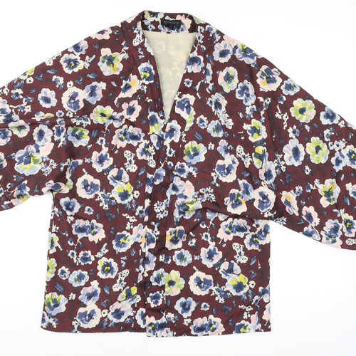 Topshop Women’s Multicoloured Floral Kimono Blouse Size 12