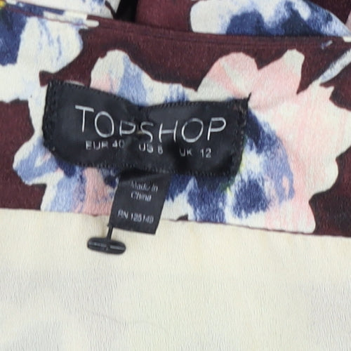 Topshop Women’s Multicoloured Floral Kimono Blouse Size 12