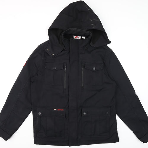 Canada Weathergear Men's Black L Parka Softshell Hooded Jacket