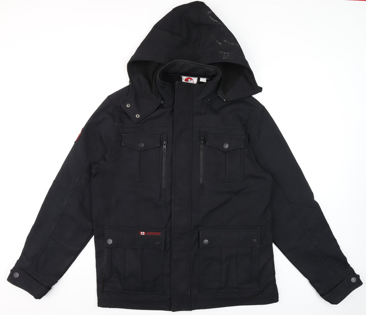 Canada Weathergear Men's Black L Parka Softshell Hooded Jacket