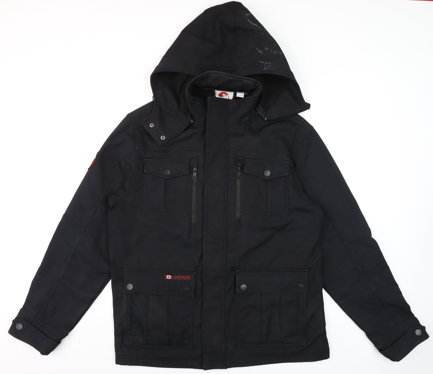 Canada Weathergear Men's Black L Parka Softshell Hooded Jacket