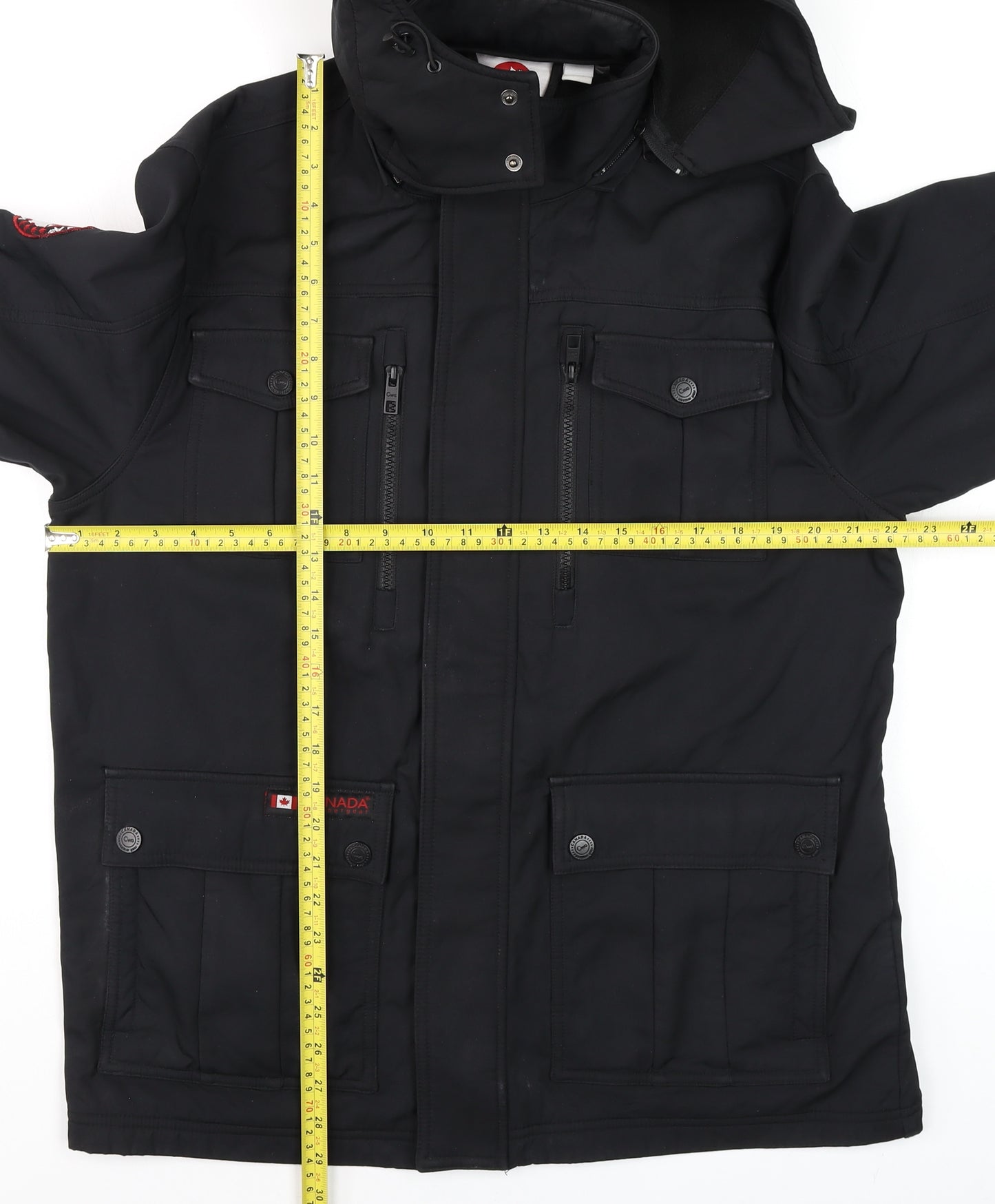 Canada Weathergear Men's Black L Parka Softshell Hooded Jacket