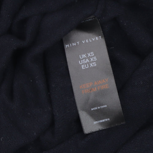 Mint Velvet Womens Black XS Relaxed Star Knit Long Sleeve Top